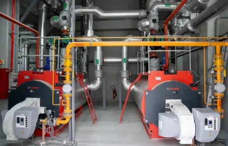 Endüstriyel doğalgaz tesisatı boru hattı ve vana grubu